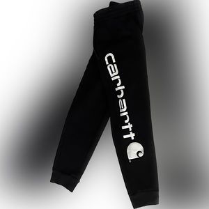 Black Carhartt Sweatpants with with logo. Boys size 8